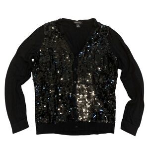 Jessica Petite Sequin Cardigan Black V-Neck S/P (6-8)